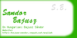 sandor bajusz business card